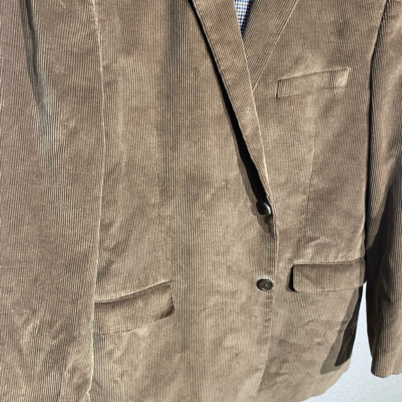 SADDLEBRED brown corduroy textured 2 button blazer jacket classic work career - Picture 2 of 8